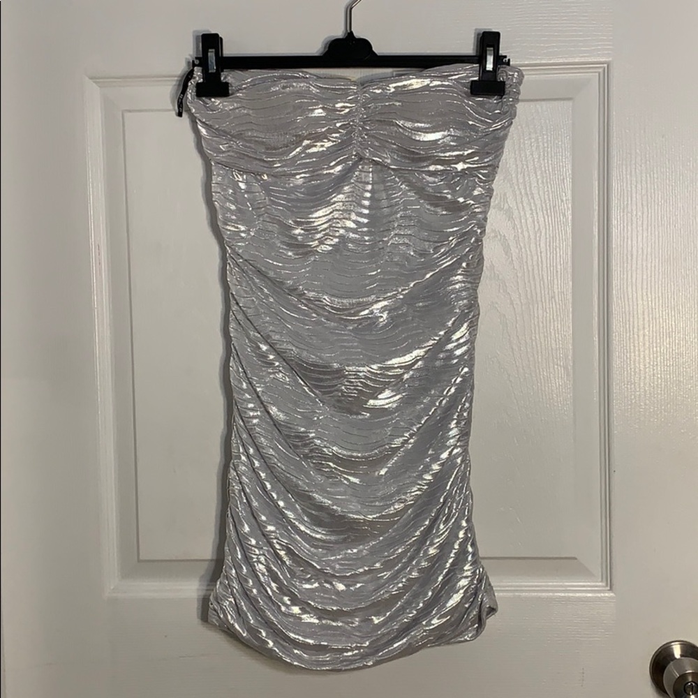 Sexy and Stretchy Bodycon Silver Party Dress